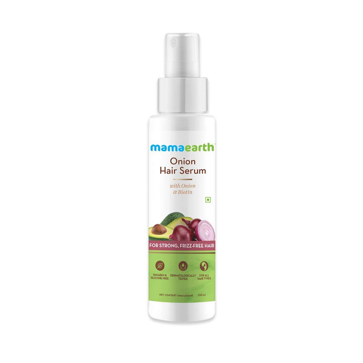 Mamaearth onion hair serum with onion & biotin for strong frizz-free hair 100 ml