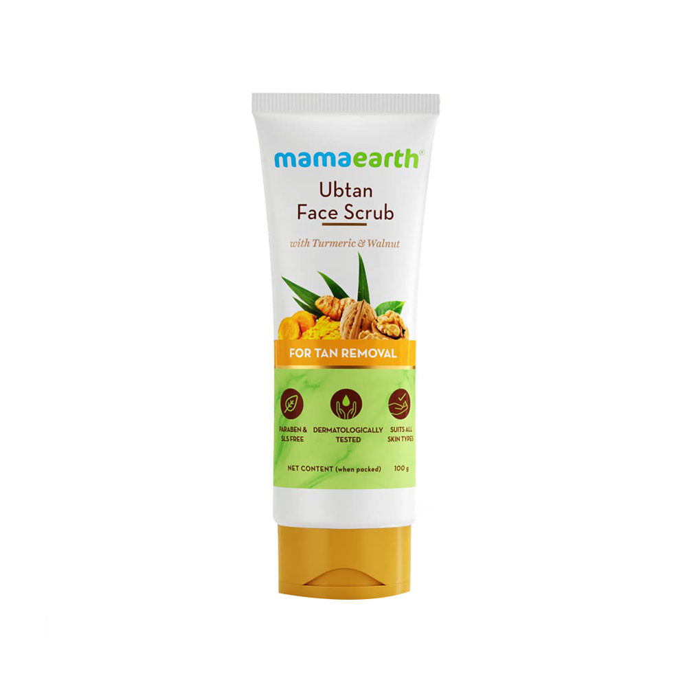 Mamaearth Ubtan Face Scrub with Turmeric and Walnut for Tan Removal 100gm