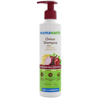 Mamaearth onion shampoo for hair growth & hair fall control with onion oil & plant keratin 250ml