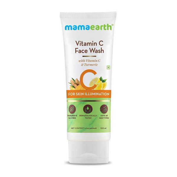 Mamaearth vitamin C face wash with vitamin C and turmeric for skin illumination 100ml