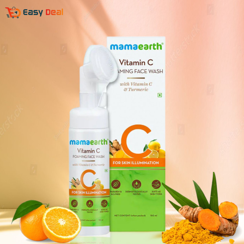 Mamaearth Vitamin C Foaming Face Wash with Vitamin C and Turmeric for Skin Illumination 150ml