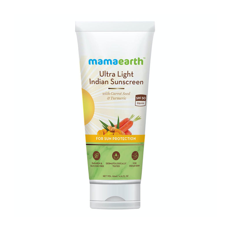 Mamaearth ultra light indian sunscreen SPF50 PA+++ 80ml