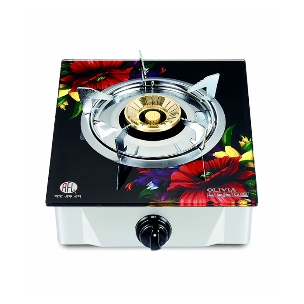 RFL Single Glass Gas Stove Olivia (Cylinder Gas)