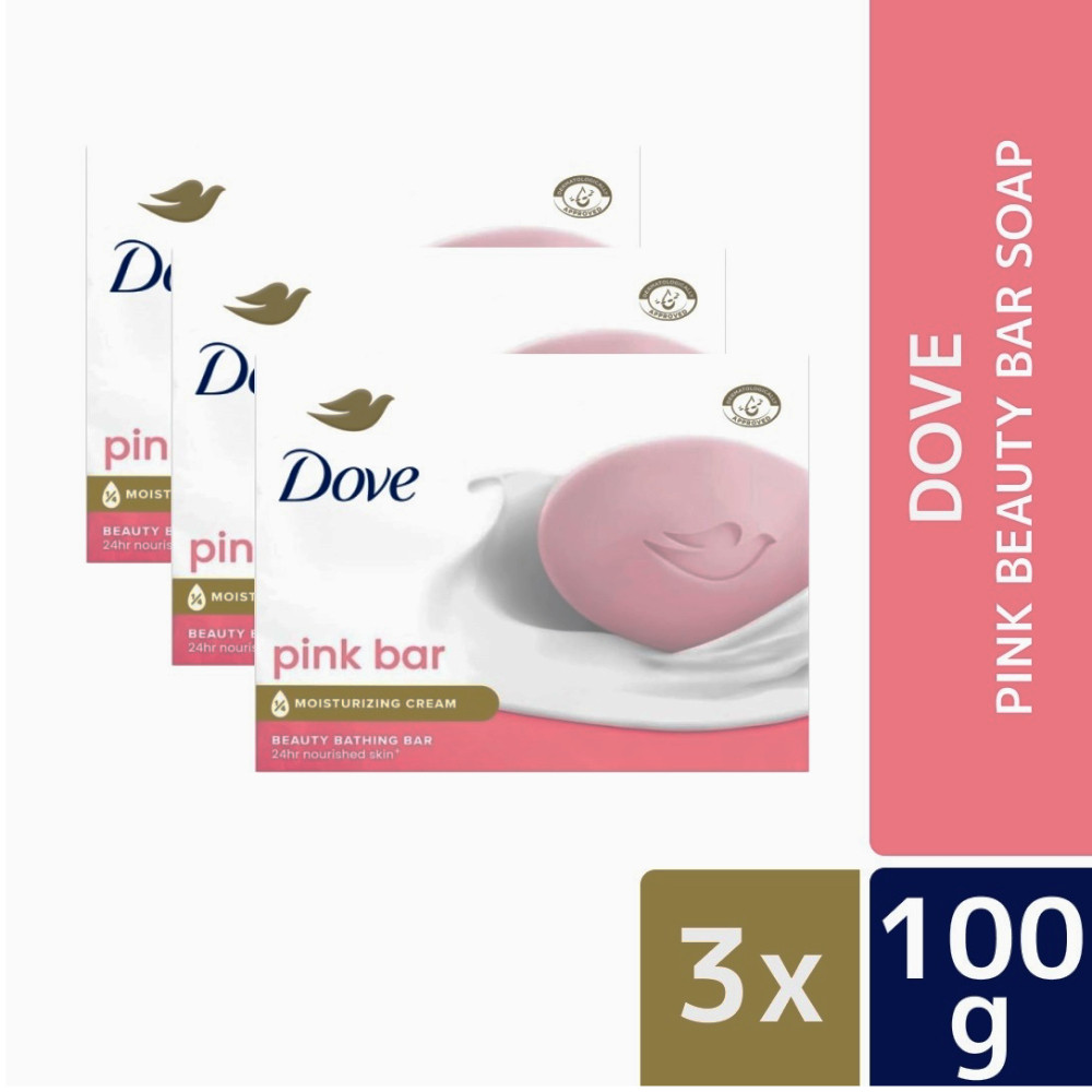 Dove Beauty Bar Soap Pink - 100g (Bundle of 3)